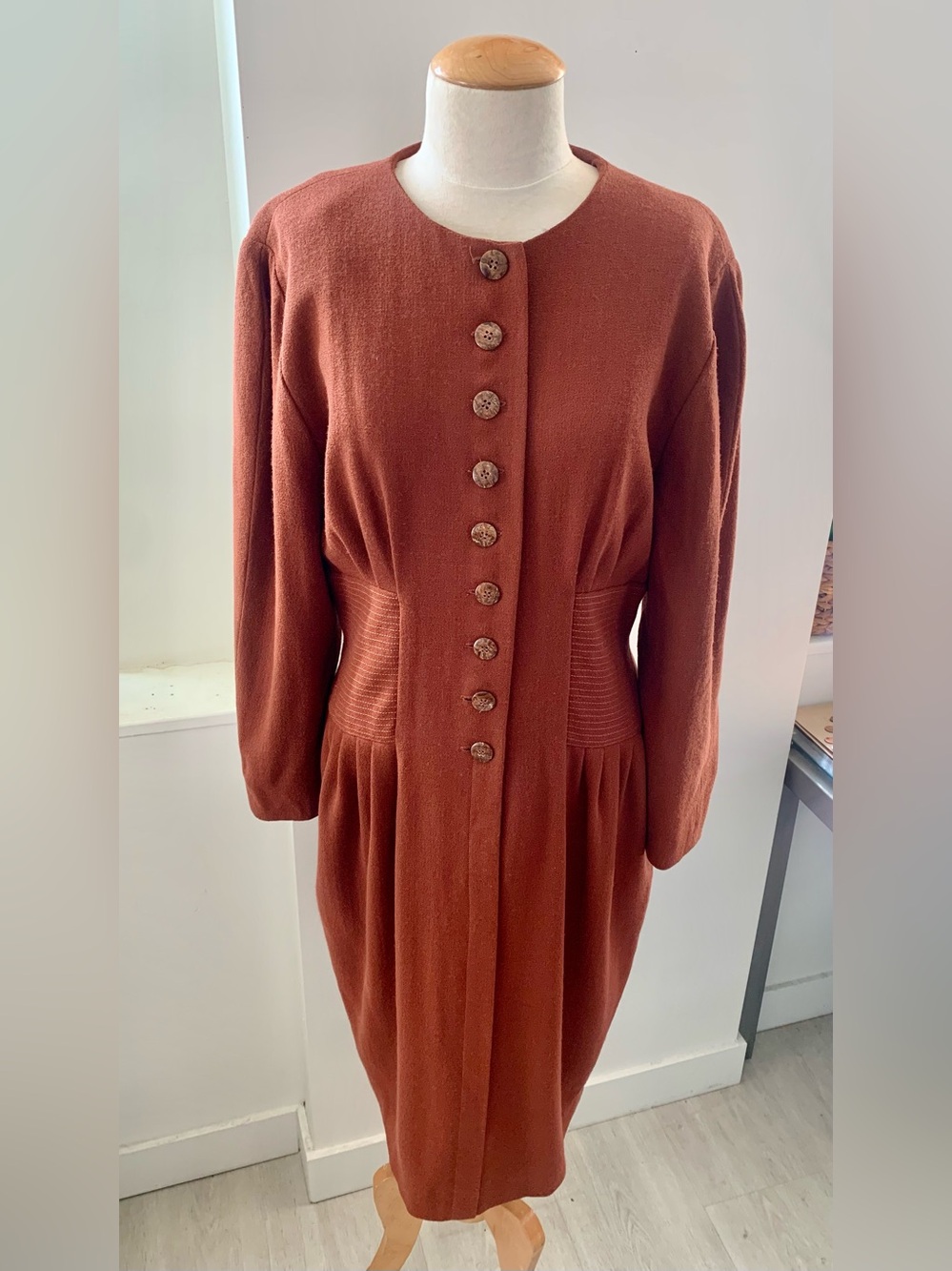 ⭐️Ronnie Heller True Vintage Rust Button-Front Women’s Dress⭐️